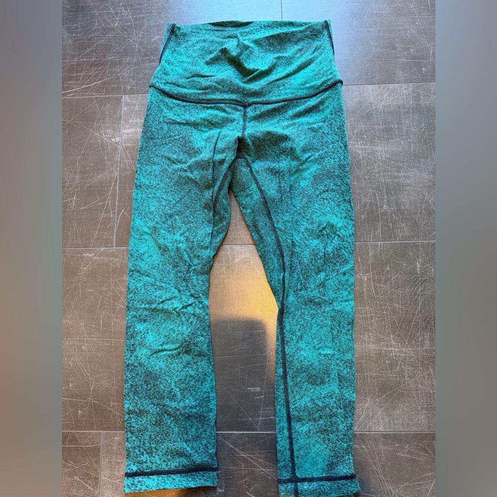 Lululemon Athletica Green Patterned Leggings